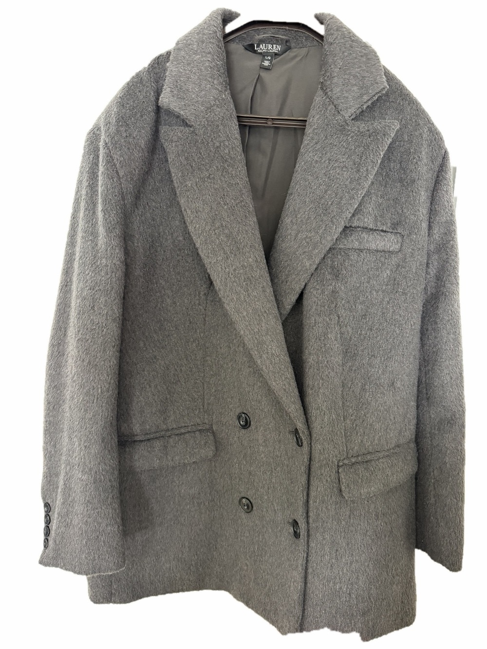 Ralph Lauren Gray Double-Breasted Blazer Coat